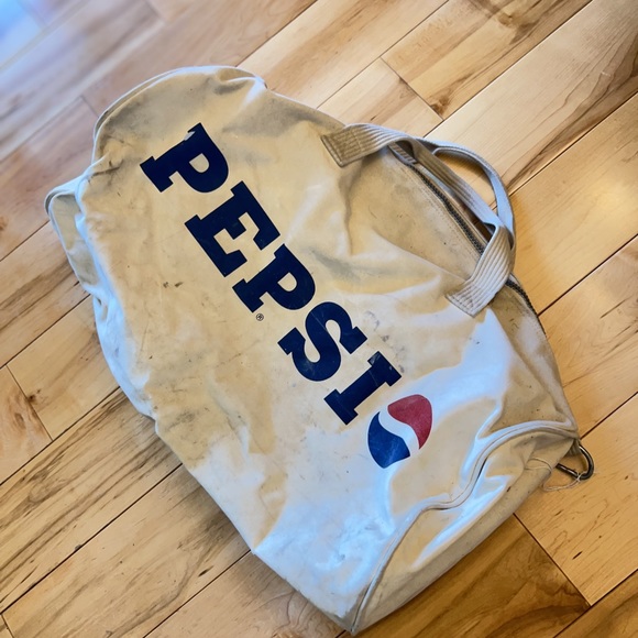 Vintage Bag large Pepsi Canvas Duffel Bag 70’s 80’s retro - Picture 1 of 4
